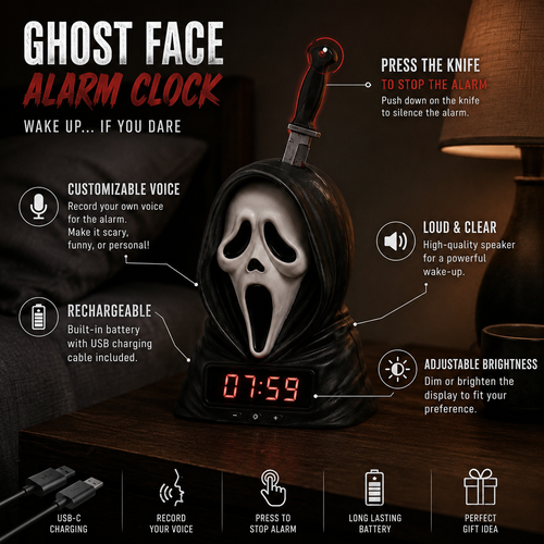 Ghost Face Alarm Clock